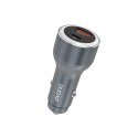 Ładowarka samochodowa Dudao R4Ultra 120W Power Delivery Quick Charge LED USB-A USB-C - szary