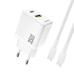 Ładowarka sieciowa Dudao A27MaxCEU PD QC 35W USB-A USB-C z kablem USB-C - biała