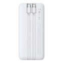 Powerbank Baseus Lipow 10000mAh 22,5W z dwoma wbudowanymi kablami (z kablem Baseus Simple USB-A - USB-C 3A 20cm) - biały