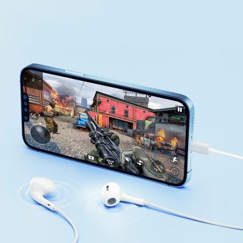 Słuchawki przewodowe QCY LH1 douszne z pilotem i mikrofonem 1,15m - białe