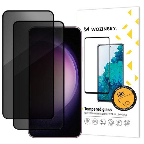 Szkło hartowane Wozinsky Privacy Glass na Samsung Galaxy S26 kompatybilne z czytnikiem linii papilarnych 2 szt.