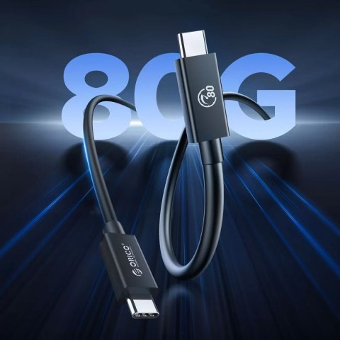 Kabel Orico USB4 Thunderbolt5 80Gbps 240W USB-C do USB-C 1m - czarny