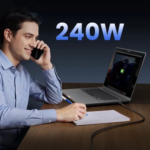 Kabel Orico USB4 Thunderbolt5 80Gbps 240W USB-C do USB-C 1m - czarny