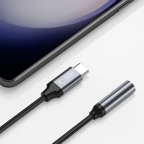 Adapter Tech-Protect UltraBoost USB-C / mini jack 3.5mm - czarny