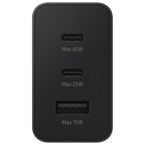 Samsung ładowarka sieciowa 2x USB Typ C / USB PPS, Power Delivery PD 65W, QC 3.0, AFC, FCP czarny (EP-T6530NBEGEU)