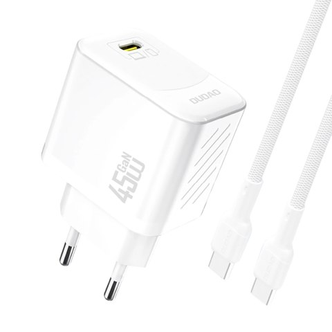 Ładowarka sieciowa Dudao A28C 45W GaN + kabel USB-C - biała
