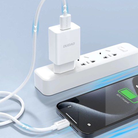 Ładowarka sieciowa Dudao A4EU USB-A 2.1A - biała + kabel USB-A - USB-C