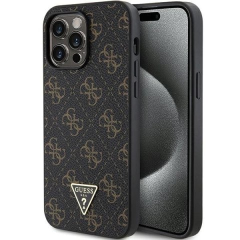 Etui Guess 4G Triangle Metal Logo na iPhone 14 Pro Max - czarne