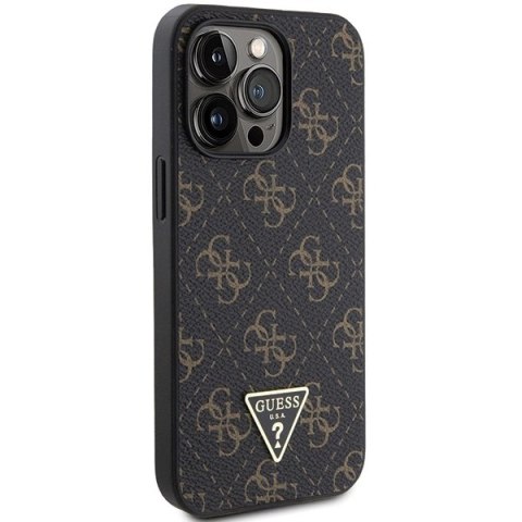 Etui Guess 4G Triangle Metal Logo na iPhone 14 Pro Max - czarne