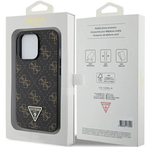 Etui Guess 4G Triangle Metal Logo na iPhone 14 Pro Max - czarne