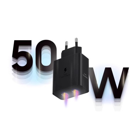 Ładowarka Samsung Power Adapter Duo EP-T5020XBEGEU sieciowa 2x USB-C 50W - czarna