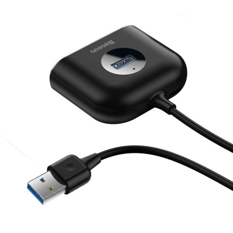 HUB Baseus Square USB-A do 1x USB-A 3.2 Gen 1 / 3x USB 2.0 z kablem 1m - czarny