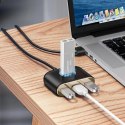 HUB Baseus Square USB-A do 1x USB-A 3.2 Gen 1 / 3x USB 2.0 z kablem 1m - czarny