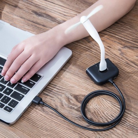 HUB Baseus Square USB-A do 1x USB-A 3.2 Gen 1 / 3x USB 2.0 z kablem 1m - czarny