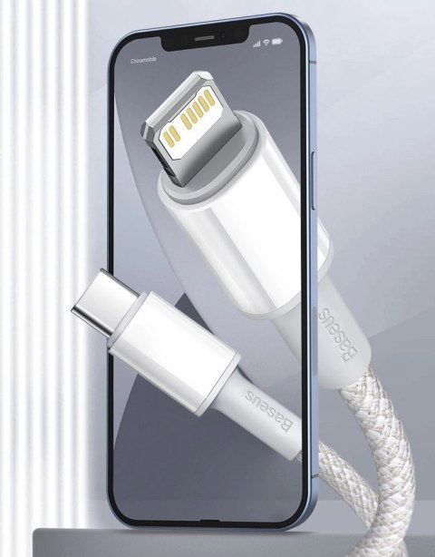 Kabel Baseus CATLGD-02 Lightning - USB-C PD 20W 480Mb/s 1m - biały