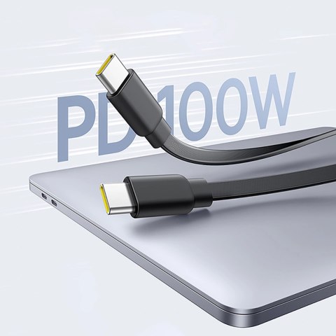 Kabel zwijany Baseus Free2Pull Mini 100W 3w1 USB-C - 2xUSB-C 1.2m - czarny