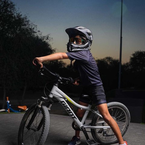 Kask rowerowy Rockbros TT-32SBTG-M dziecięcy z odpinaną szczęką rozmiar M - szary