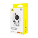 Kabel zwijany Baseus Free2Draw Retractable Crystal 100W 3w1 USB-A - MicroUSB/Lightning/USB-C 1,1m - czarny