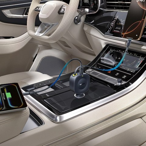 Ładowarka samochodowa Baseus PrimeTrip VR2 30W ze zwijanym kablem USB-C - czarna