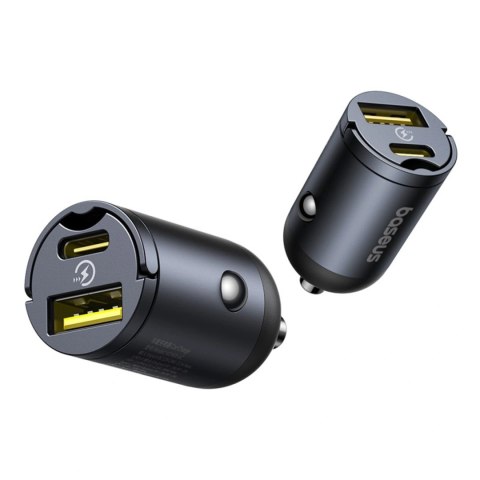Ładowarka samochodowa Baseus Tiny Star 30W USB-A USB-C - czarna