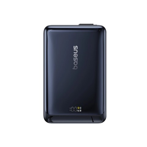 Powerbank Baseus Nomos 10000mAh 45W Qi2 z podstawką kompatybilny z MagSafe z wbudowanym kablem USB-C - czarny