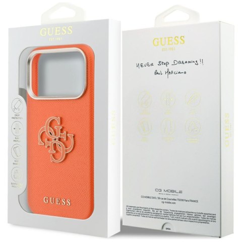 Guess nakładka HC PU FW RESIN LOGO ORANGE do iPhone 17 Pro 6,3" pomarańczowa