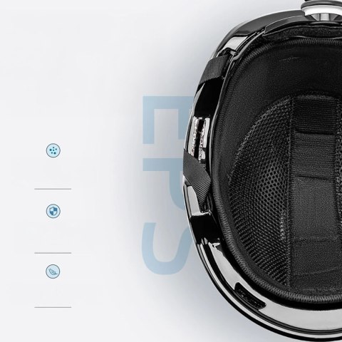 Kask narciarski Qunature 10130003003 z nausznikami snowboard rozmiar L - czarny