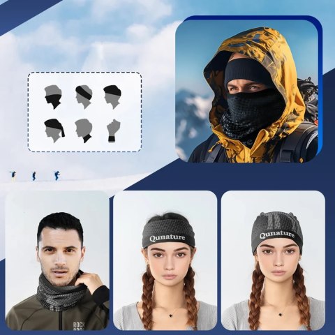 Komin narciarski Qunature 11230014002 bandana sportowa rozmiar uniwersalny - czarna