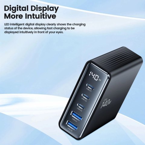 Stacja ładująca Tech-Protect DC140W-GAN 5-PORT PD140W/QC3.0 - czarna