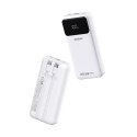 Powerbank Dudao K15Pro 20000mAh 22.5W PD USB-C / USB-A / wbudowane kable Lightning i USB-C - biały
