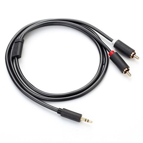 Kabel Ugreen AV102 10772 3,5 mm mini jack (męski) / 2RCA (męski) 1m - szary