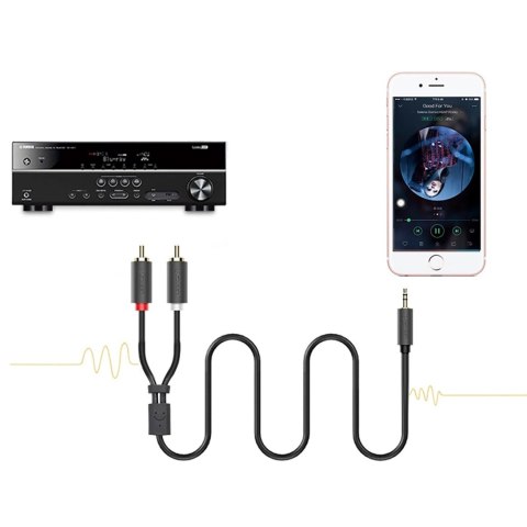 Kabel Ugreen AV102 10772 3,5 mm mini jack (męski) / 2RCA (męski) 1m - szary