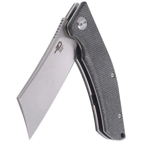 Nóż składany Bestech Cubis Black Micarta, Stonewashed/Satin D2 (BG42A)