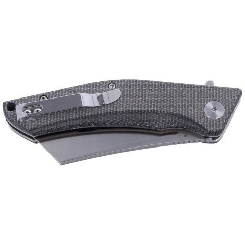 Nóż składany Bestech Cubis Black Micarta, Stonewashed/Satin D2 (BG42A)