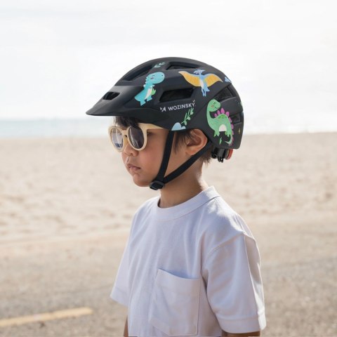 Kask rowerowy dziecięcy MTB Wozinsky z odpinanym daszkiem S - czarny