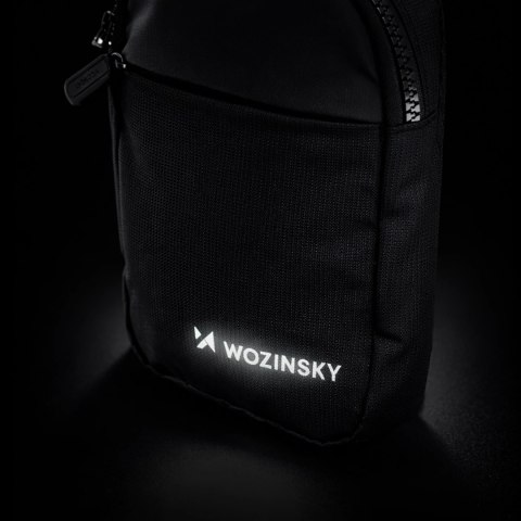 Mini saszetka na ramię Wozinsky WMS-W1 wodoodporna dwukomorowa na telefon unisex - czarna