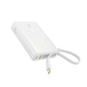 Powerbank Baseus PicoGo 10000mAh 45W z wbudowanym kablem i wyświetlaczem - biały