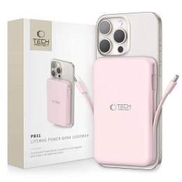 Powerbank Tech-Protect PB31 LifeMag MagSafe 10000 mAh - różowy