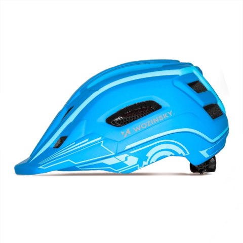 Kask rowerowy fullface dziecięcy Wozinsky z tylną lampką USB S - niebieski