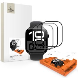 Szkło hartowane Tech-Protect Easy Set Flex+ 3-Pack na Apple Watch 40 mm - czarne