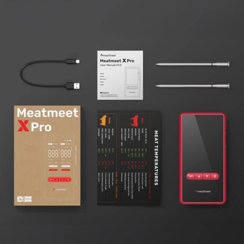 Termometr kuchenny Meatmeet X Pro smart aplikacja WiFi dwa czujniki grill piekarnik wędzarnia