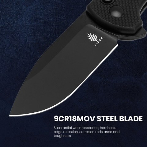 Nóż składany Kizer Amicus G10 9Cr18MoV czarny EDC