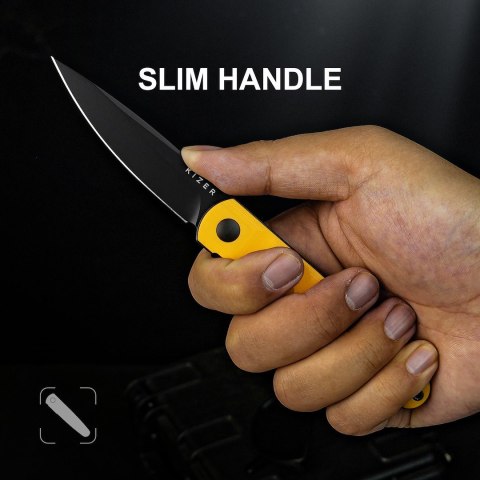 Nóż Kizer Bamboo G10 żółty Nitro-V składany EDC