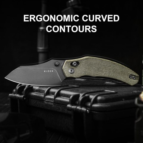 Nóż Kizer Bulldog Micarta Nitro-V zielony EDC