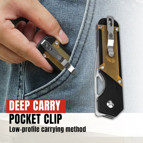 Nóż Kizer Militaw G10+PEI 154CM Liner Lock EDC Black/Yellow