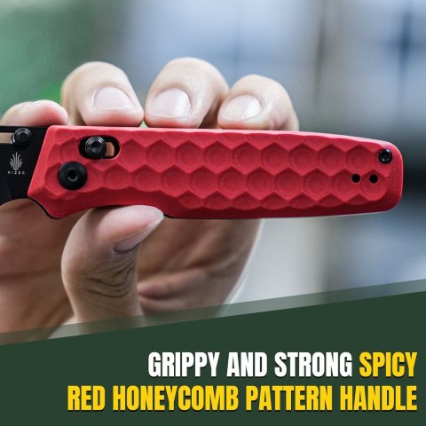 Nóż Kizer Task Red G10 Nitro-V – Sheepsfoot EDC z Clutch Lock
