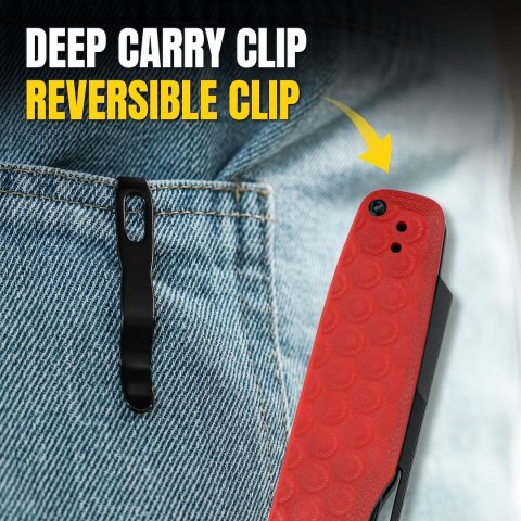 Nóż Kizer Task Red G10 Nitro-V – Sheepsfoot EDC z Clutch Lock