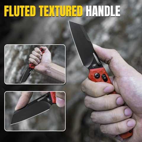 Nóż Kizer Task Red G10 Nitro-V – Sheepsfoot EDC z Clutch Lock