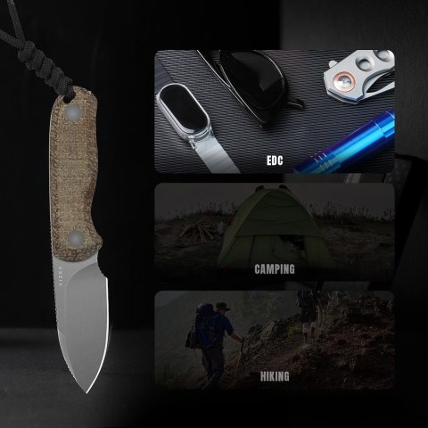 Nóż Kizer Drop Bear Fix Burlap Micarta 14C28N brązowy EDC