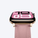 Skórzany pasek AMAZINGTHING Class Band do Apple Watch 45 / 46 / 49 mm - różowy